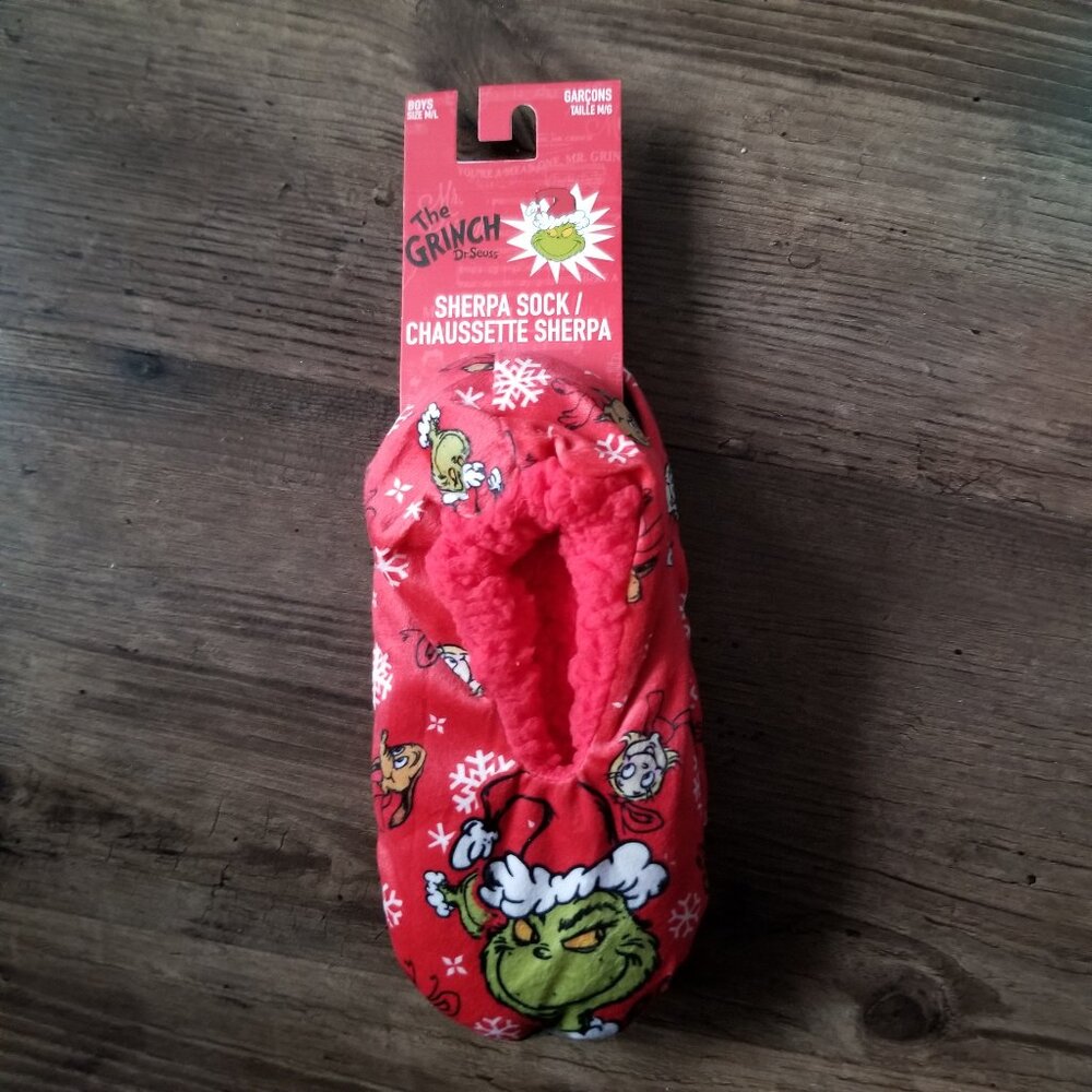 Dr. Seuss The Grinch Sherpa Slipper Socks